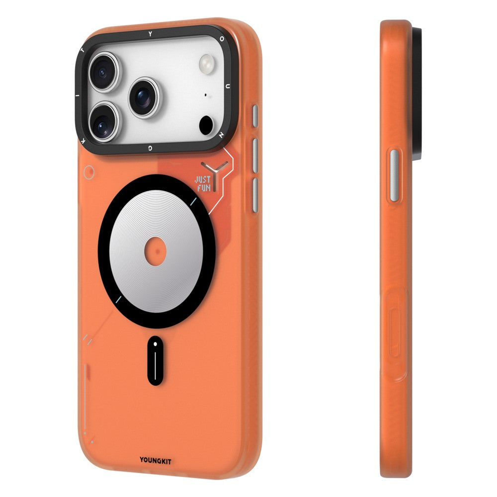 YOUNGKIT For iPhone 17 Pro Max Case Compatible with MagSafe Unique Disc Design TPU + PC Phone Back Cover