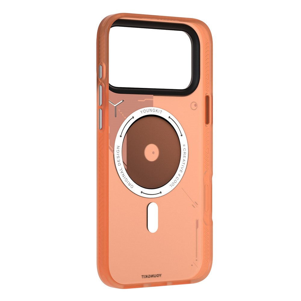 YOUNGKIT For iPhone 17 Pro Max Case Compatible with MagSafe Unique Disc Design TPU + PC Phone Back Cover