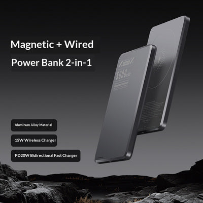 CYKE X6 5000mAh Wireless Charging Power Bank with Type-C + USB Output Magnetic Portable Charger