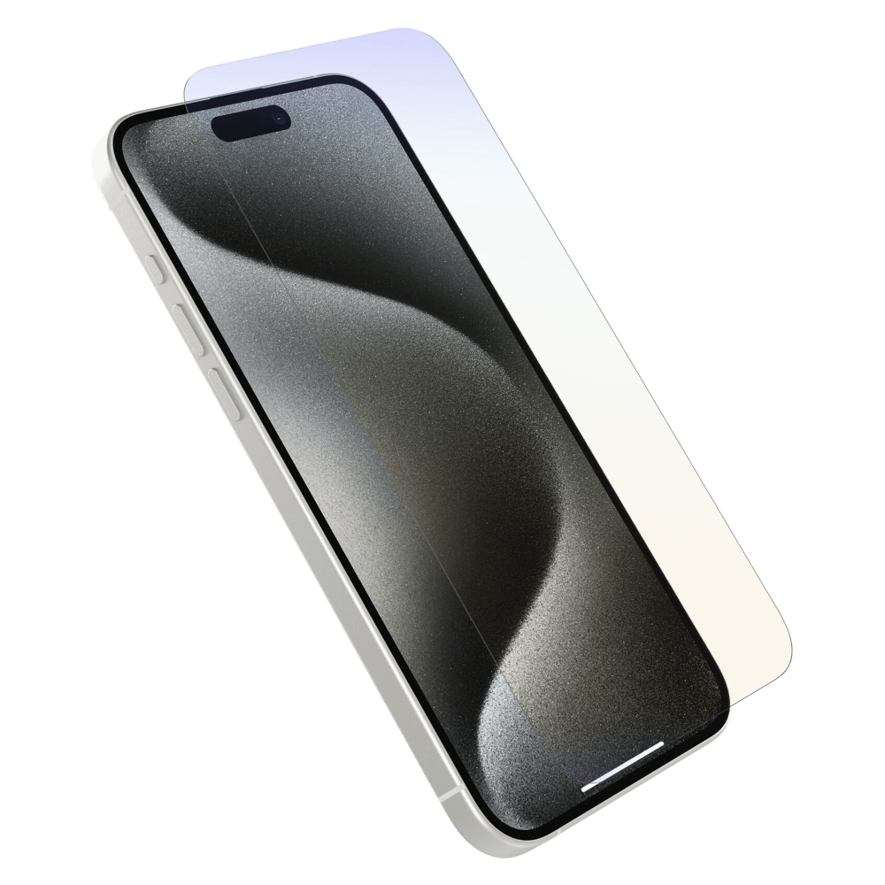 OtterBox Premium Pro Glass Antimicrobial Blue Light Screen Protector for Apple iPhone 15 Pro Max