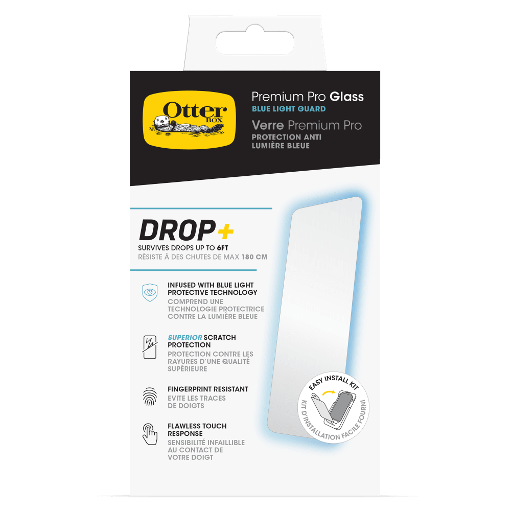 OtterBox Premium Pro Glass Antimicrobial Blue Light Screen Protector for Apple iPhone 15 Pro Max by OtterBox