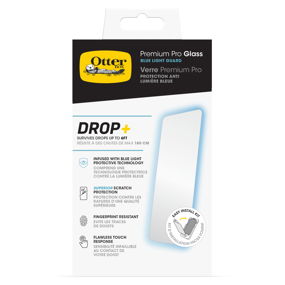 OtterBox Premium Pro Glass Antimicrobial Blue Light Screen Protector for Apple iPhone 15 by OtterBox