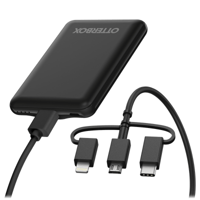 OtterBox Mobile Charging Kit Power Bank 5,000 mAh and 3 in 1 Cable 1m