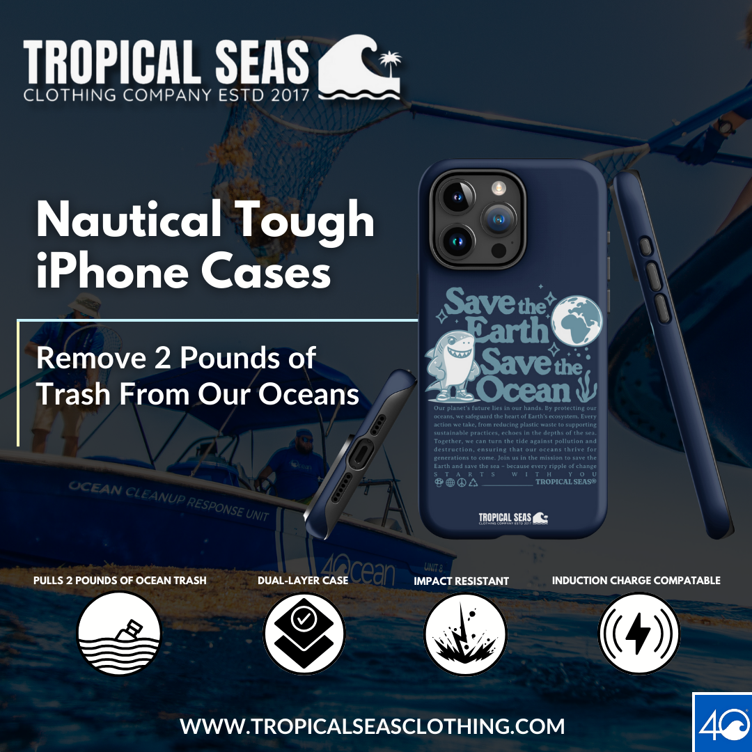 Save the Earth and Seas Tough Case for iPhone® - Sustainable Mobile Phone Cases from Tropical Seas Clothing