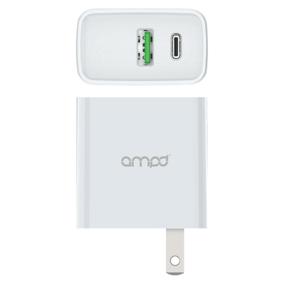 AMPD PD Fast 20W USB C and USB A Dual Port Wall Charger