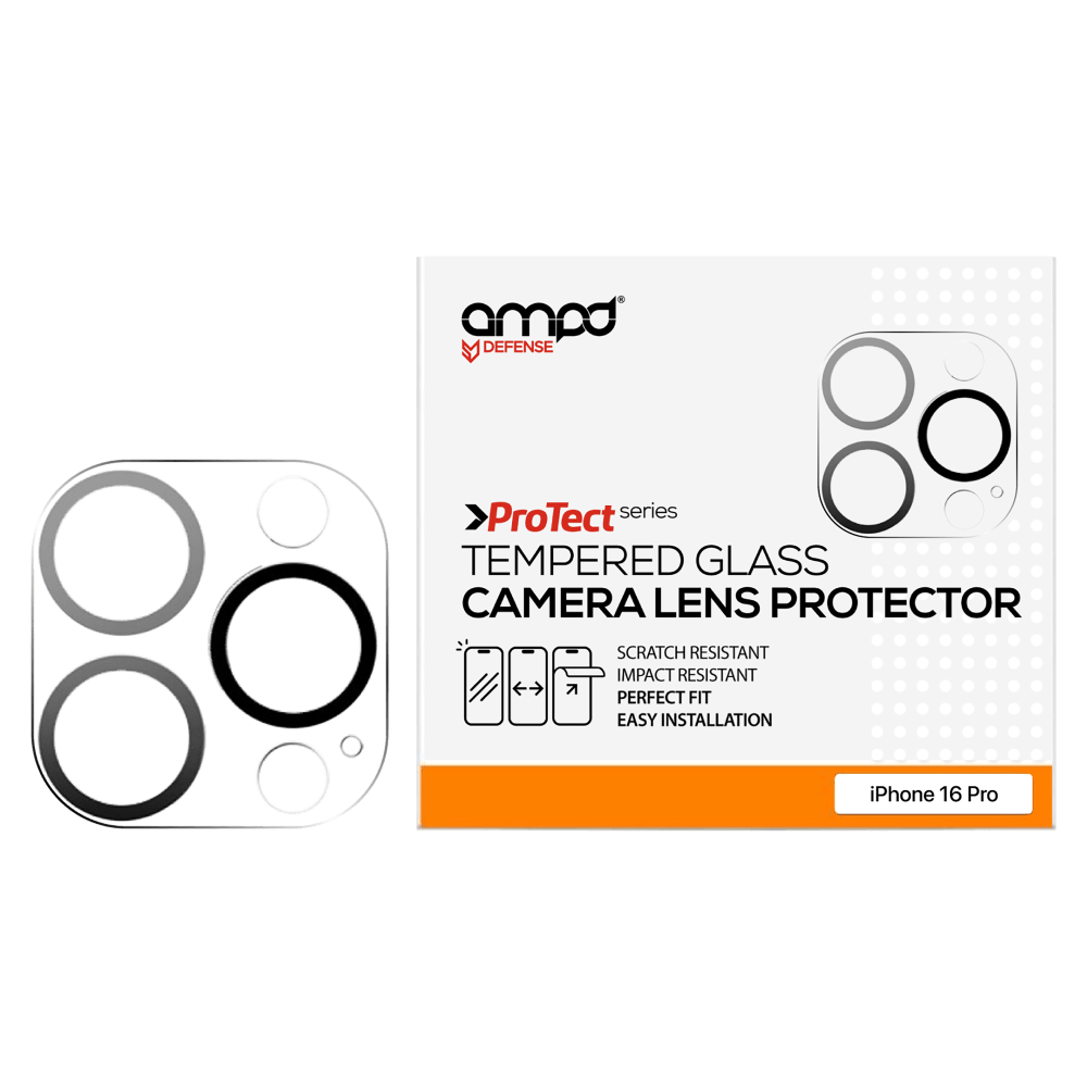 AMPD Laser Cut Rear Camera Tempered Glass Protector for Apple iPhone 16 Pro by AMPD