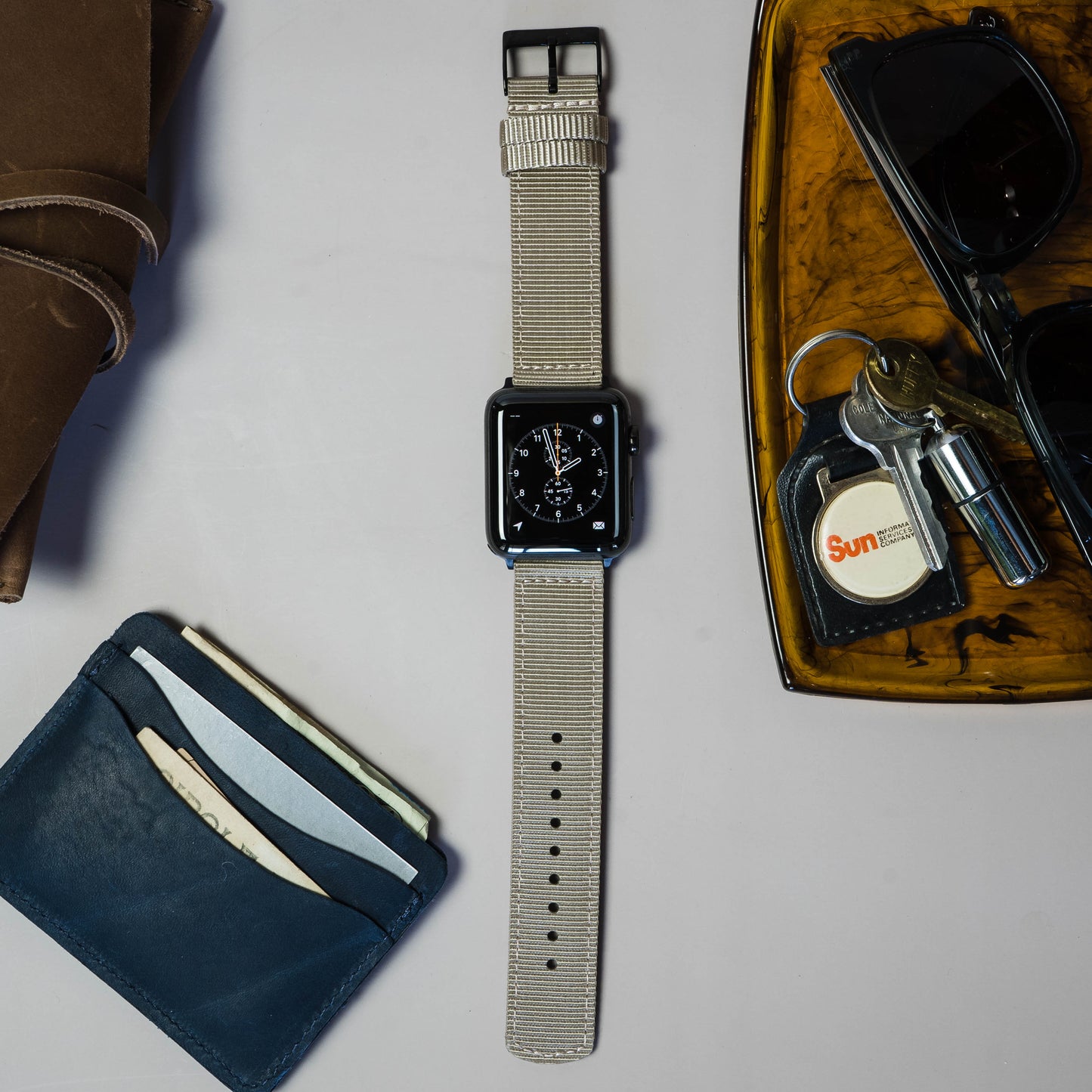 Apple Watch | Two-piece NATO style | Khaki Tan - Barton Watch Bands