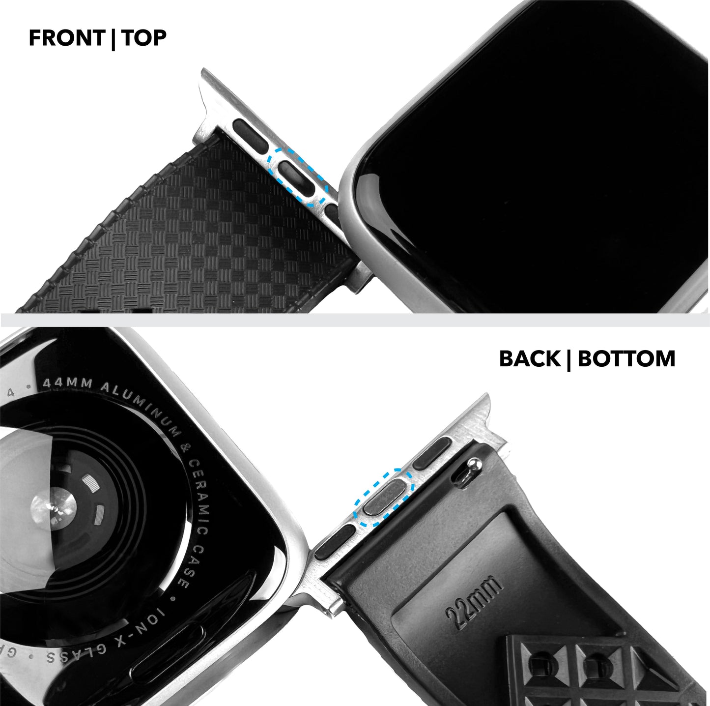 Apple Watch Tropical Style Black Watch Band by Barton Watch Bands