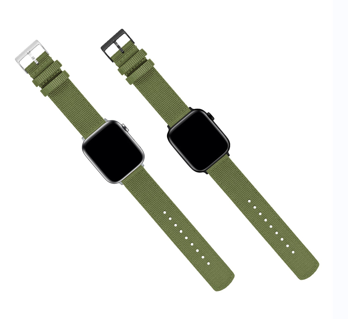 Apple Watch | Two-piece NATO style | Army Green - Barton Watch Bands
