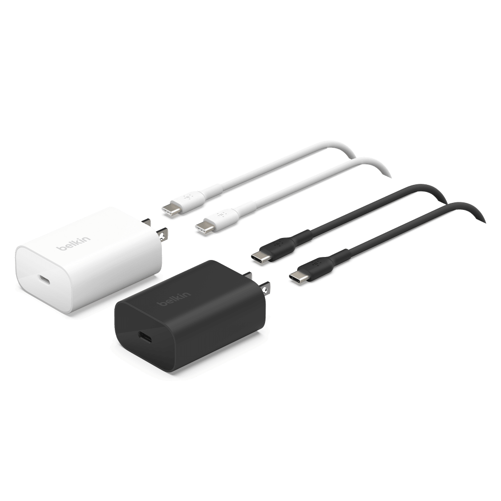 Belkin 2 25W USB C PD Wall Chargers with 2 USB C Cables 1m (4 Pack Bundle) by Belkin