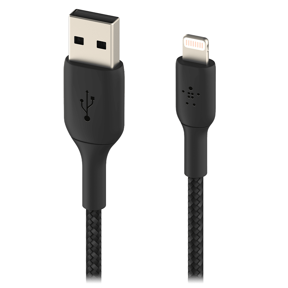 Belkin Boost Up Charge USB A to Apple Lightning Braided Cable 3ft Black