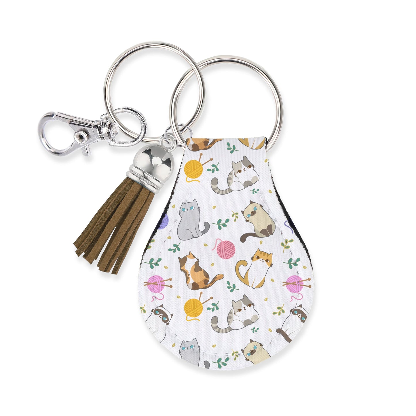 Jolitee Neoprene AirTag Compatible Case Keychain – Durable & Stylish Holder with Secure Ring and Clip, Compatible with Apple AirTag (Cat) by Jolitee