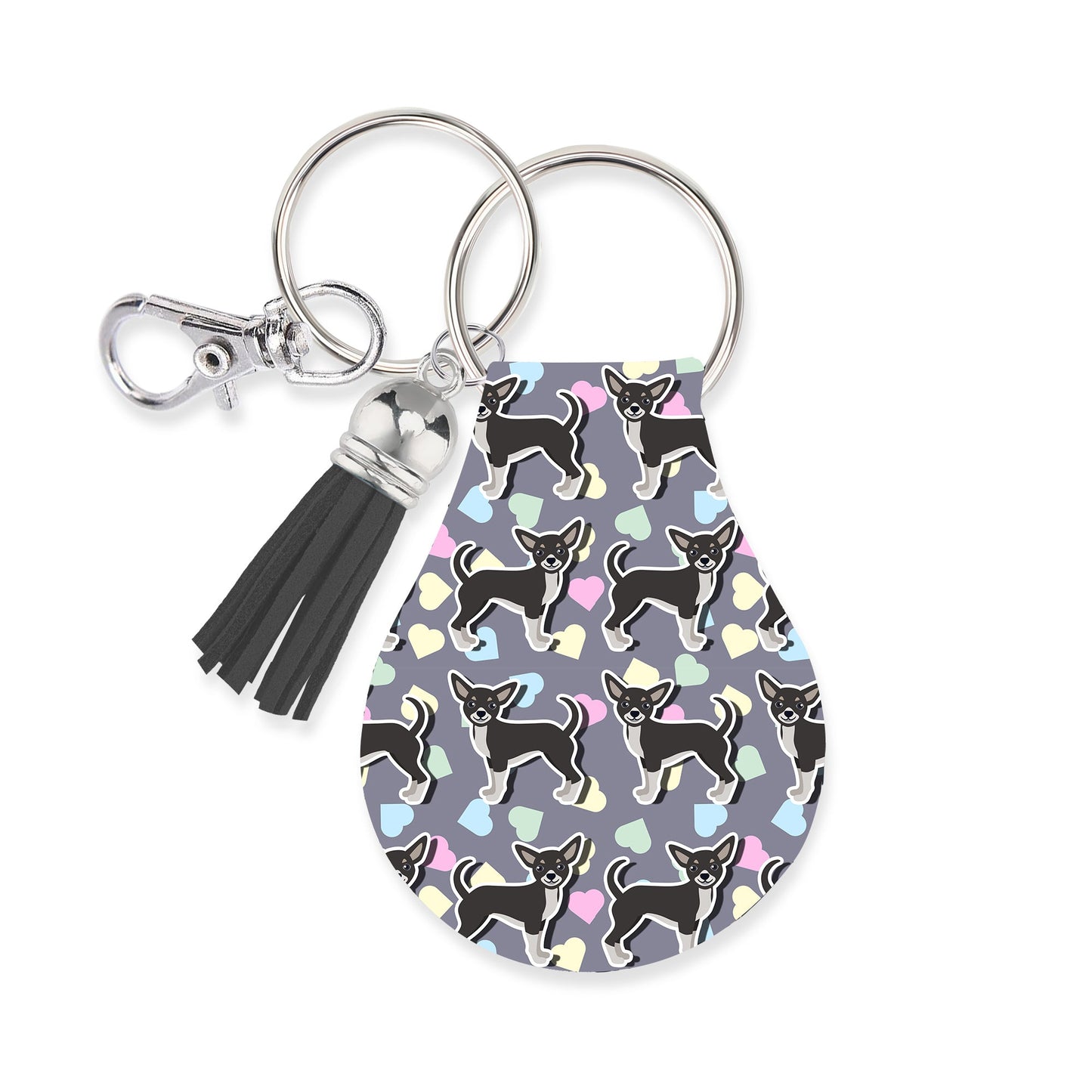 Jolitee Neoprene AirTag Compatible Case Keychain – Durable & Stylish Holder with Secure Ring and Clip, Compatible with Apple AirTag (Chihuahua) by Jolitee