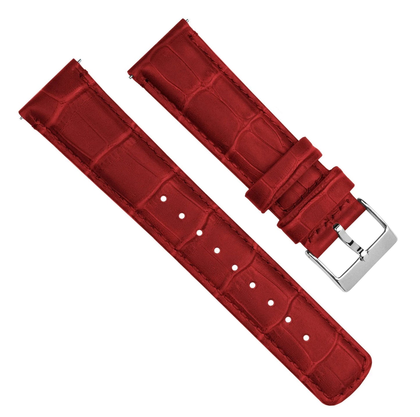 Samsung Galaxy Watch3 | Crimson Red Alligator Grain Leather - Barton Watch Bands