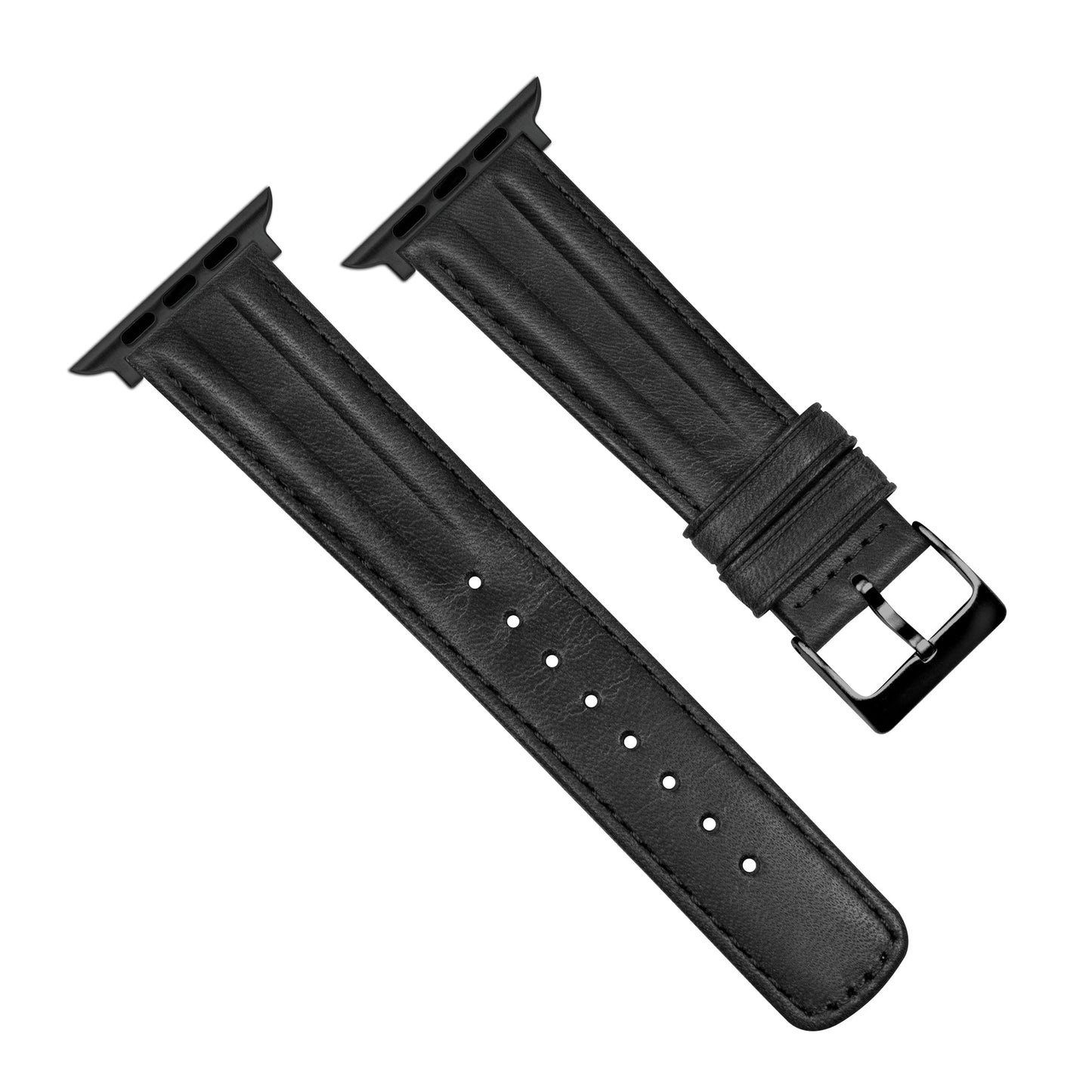 Apple Watch Black Classic Horween Leather Watch Band by Barton Watch Bands