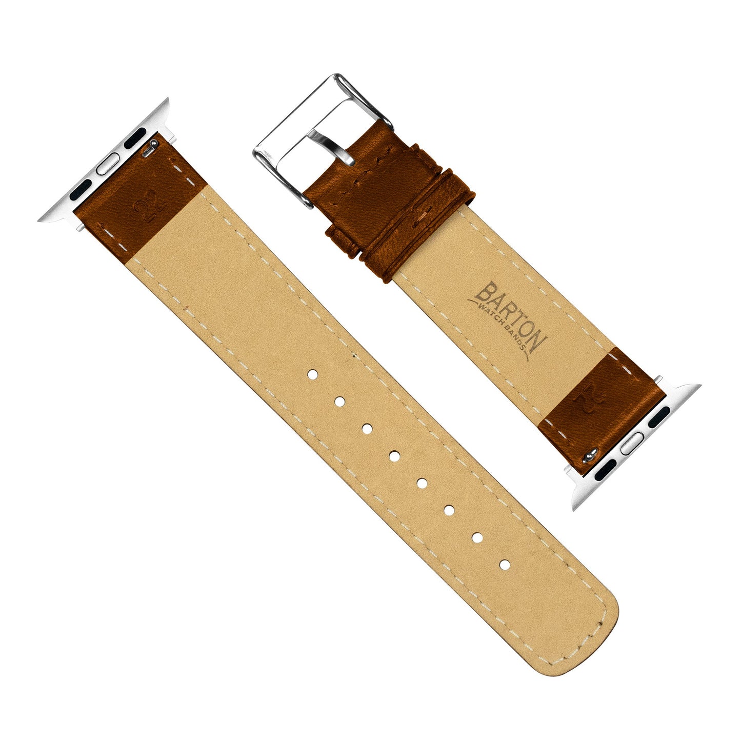Apple Watch Caramel Brown Classic Horween® Leather Watch Band by Barton Watch Bands