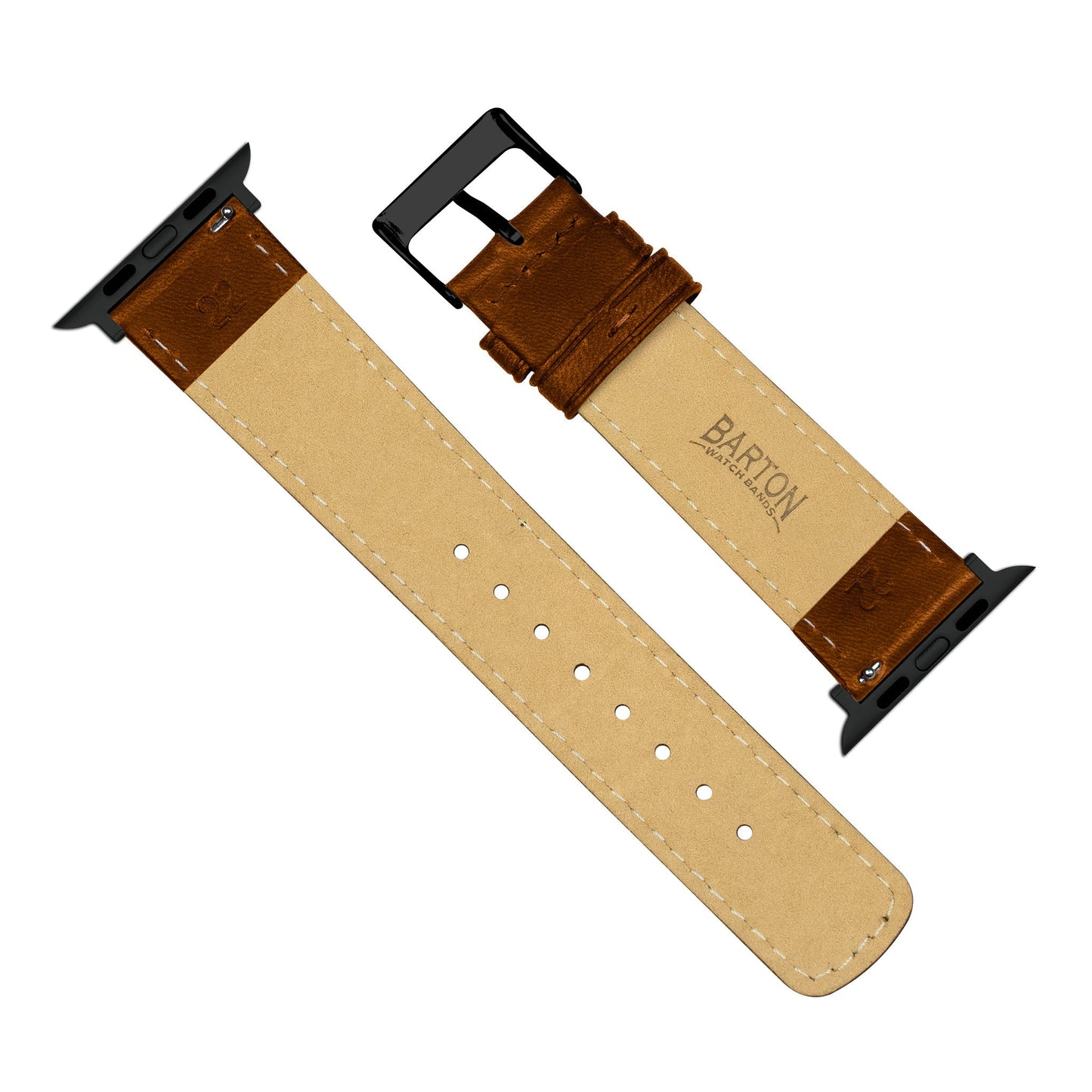Apple Watch Caramel Brown Classic Horween® Leather Watch Band by Barton Watch Bands