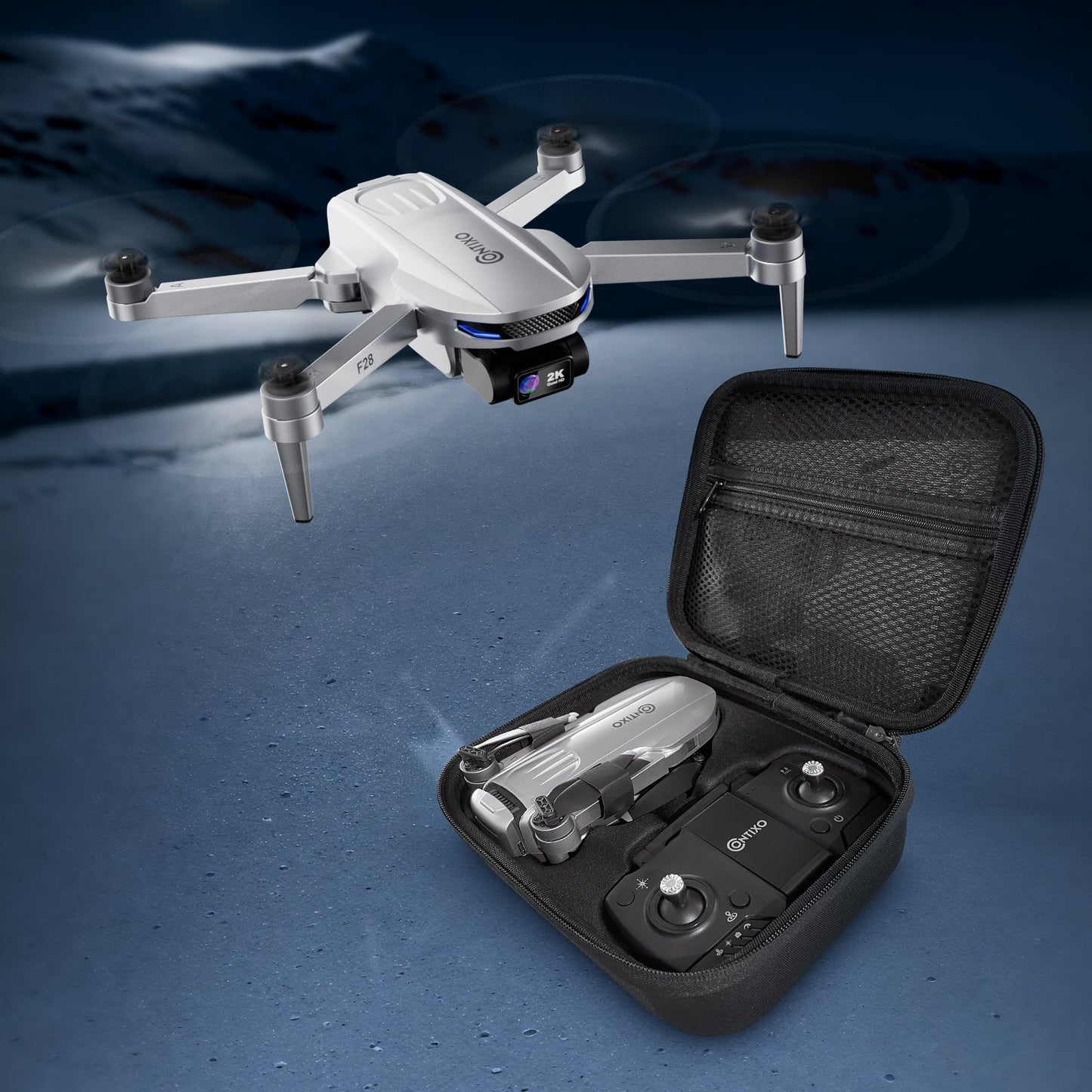 Contixo F28 Foldable Drone with 2K FHD Camera and Carrying Case by Contixo