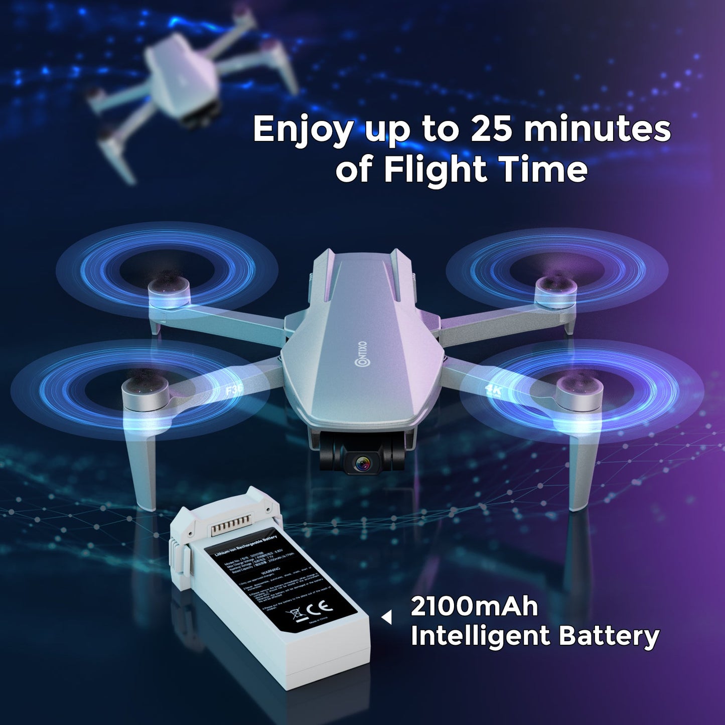 Contixo F36 FPV Drone - Foldable, 4K HD Camera, 64GB Card & Case by Contixo