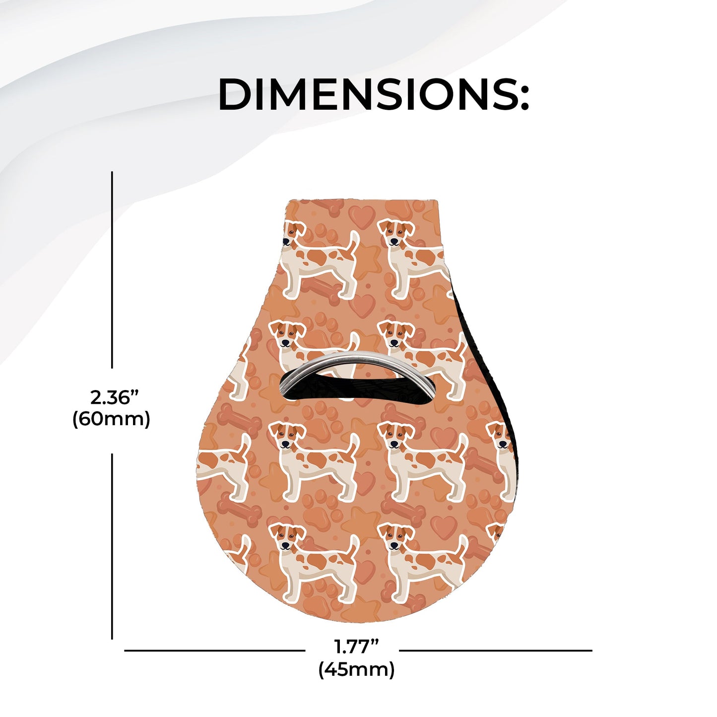 Jolitee Neoprene AirTag Compatible Case Keychain – Durable & Stylish Holder with Secure Ring and Clip, Compatible with Apple AirTag (Jack Russel Terrier) by Jolitee