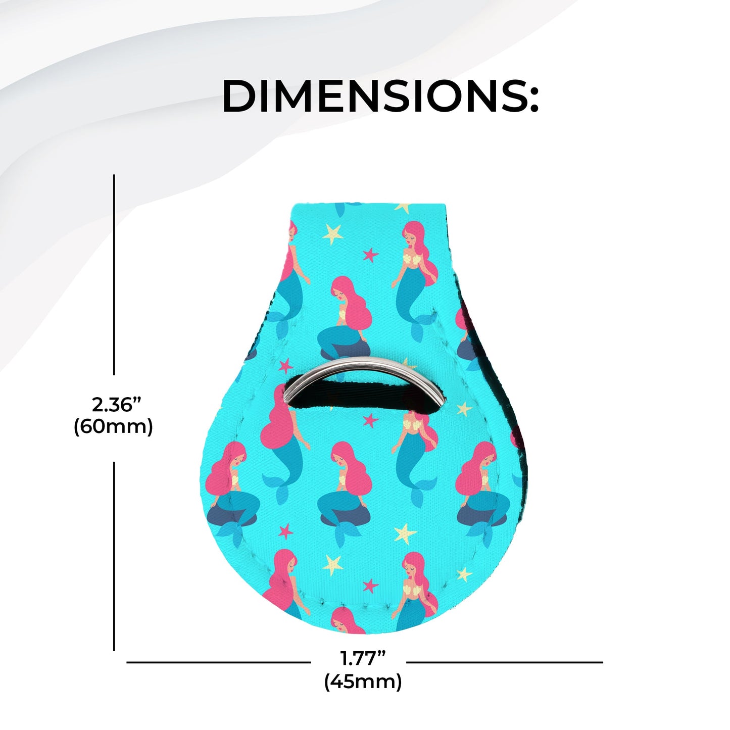 Jolitee Neoprene AirTag Compatible Case Keychain – Durable & Stylish Holder with Secure Ring and Clip, Compatible with Apple AirTag (Mermaid) by Jolitee