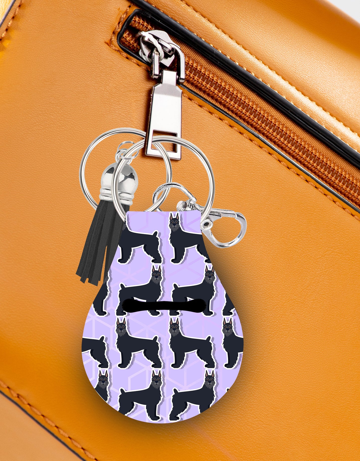 Jolitee Neoprene AirTag Compatible Case Keychain – Durable & Stylish Holder with Secure Ring and Clip, Compatible with Apple AirTag (Riesenschnauzer) by Jolitee
