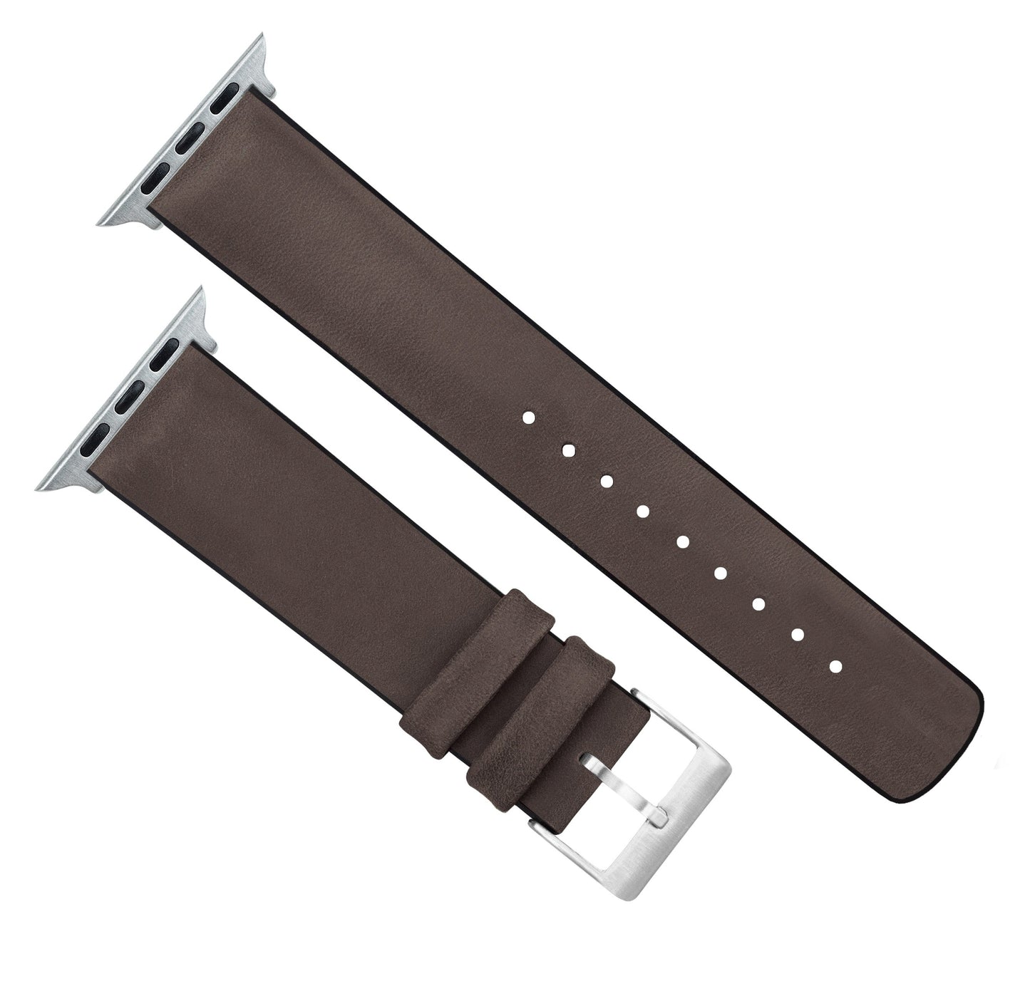 Apple Watch Smoke Leather Hybrid Watch Band by Barton Watch Bands