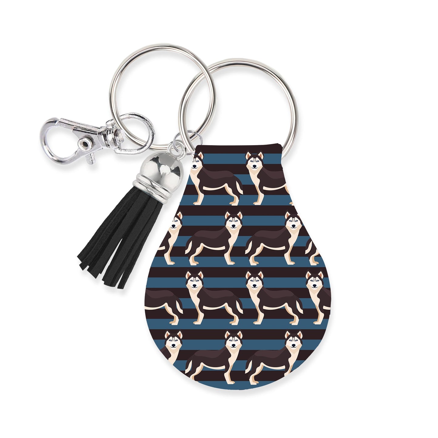 Jolitee Neoprene AirTag Compatible Case Keychain – Durable & Stylish Holder with Secure Ring and Clip, Compatible with Apple AirTag (Siberian Husky) by Jolitee