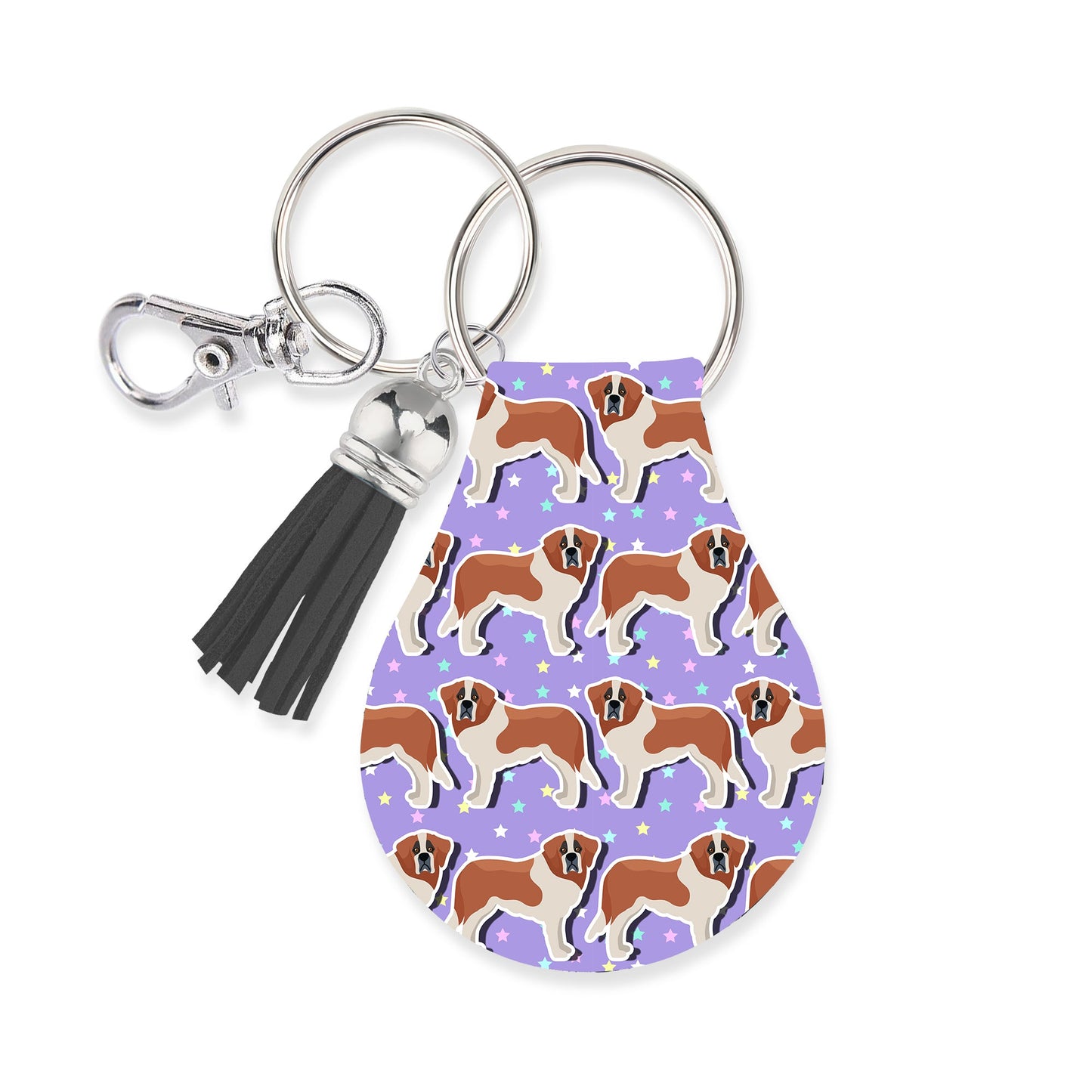 Jolitee Neoprene AirTag Compatible Case Keychain – Durable & Stylish Holder with Secure Ring and Clip, Compatible with Apple AirTag (St Bernard) by Jolitee