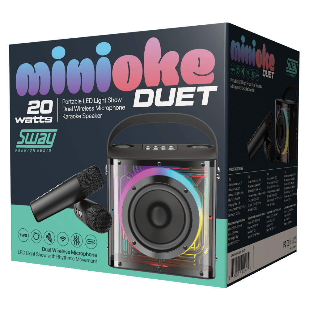 Sway Minioke DUET 20W Speaker with Dual Wireless Microphones by Sway