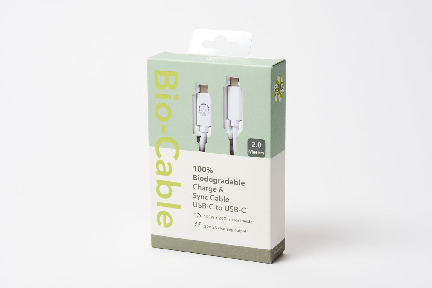 The Bio Cable - C to C - WHT - 2M by USB LIGHTER CO.