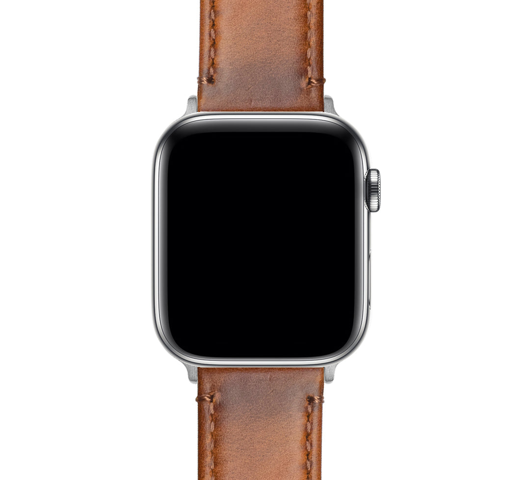 Apple Watch Weathered Brown Leather Watch Band by Barton Watch Bands