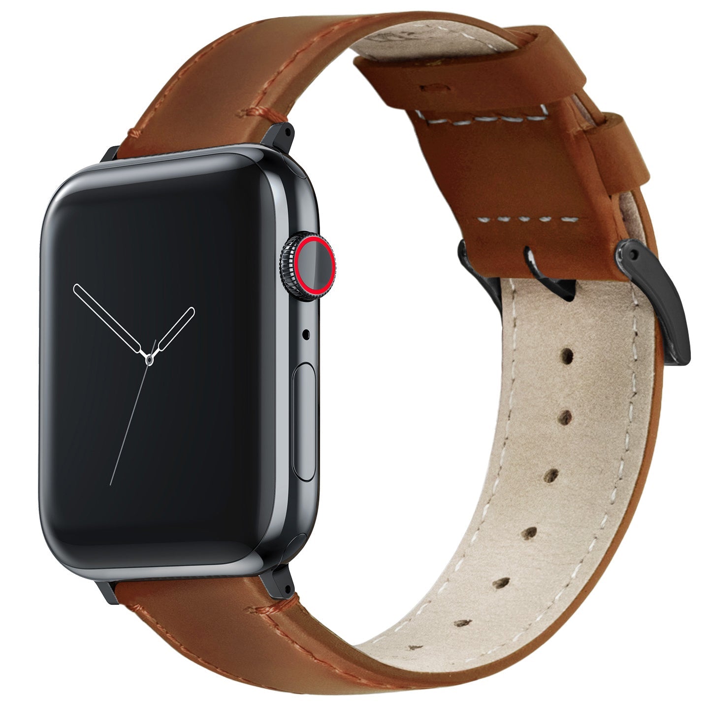 Apple Watch Weathered Brown Leather Watch Band by Barton Watch Bands