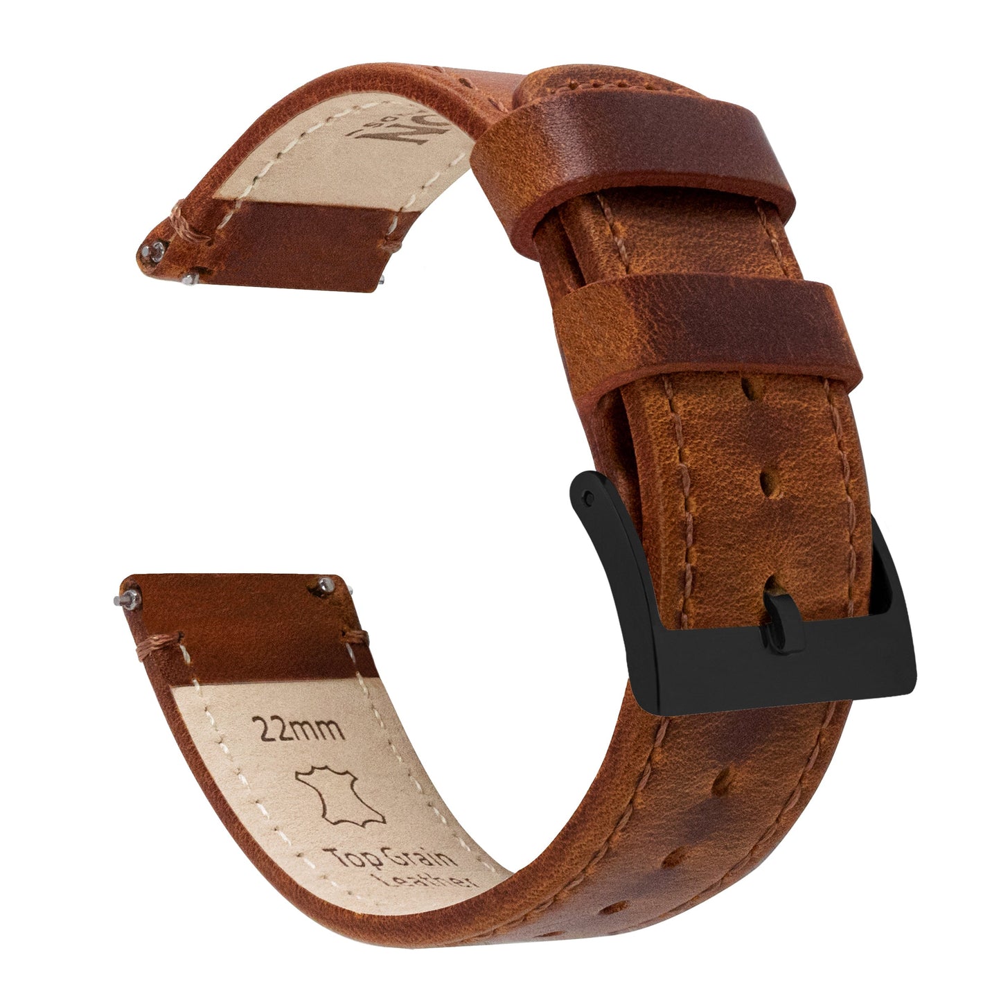 Samsung Galaxy Watch Weathered Brown Leather Watch Band by Barton Watch Bands