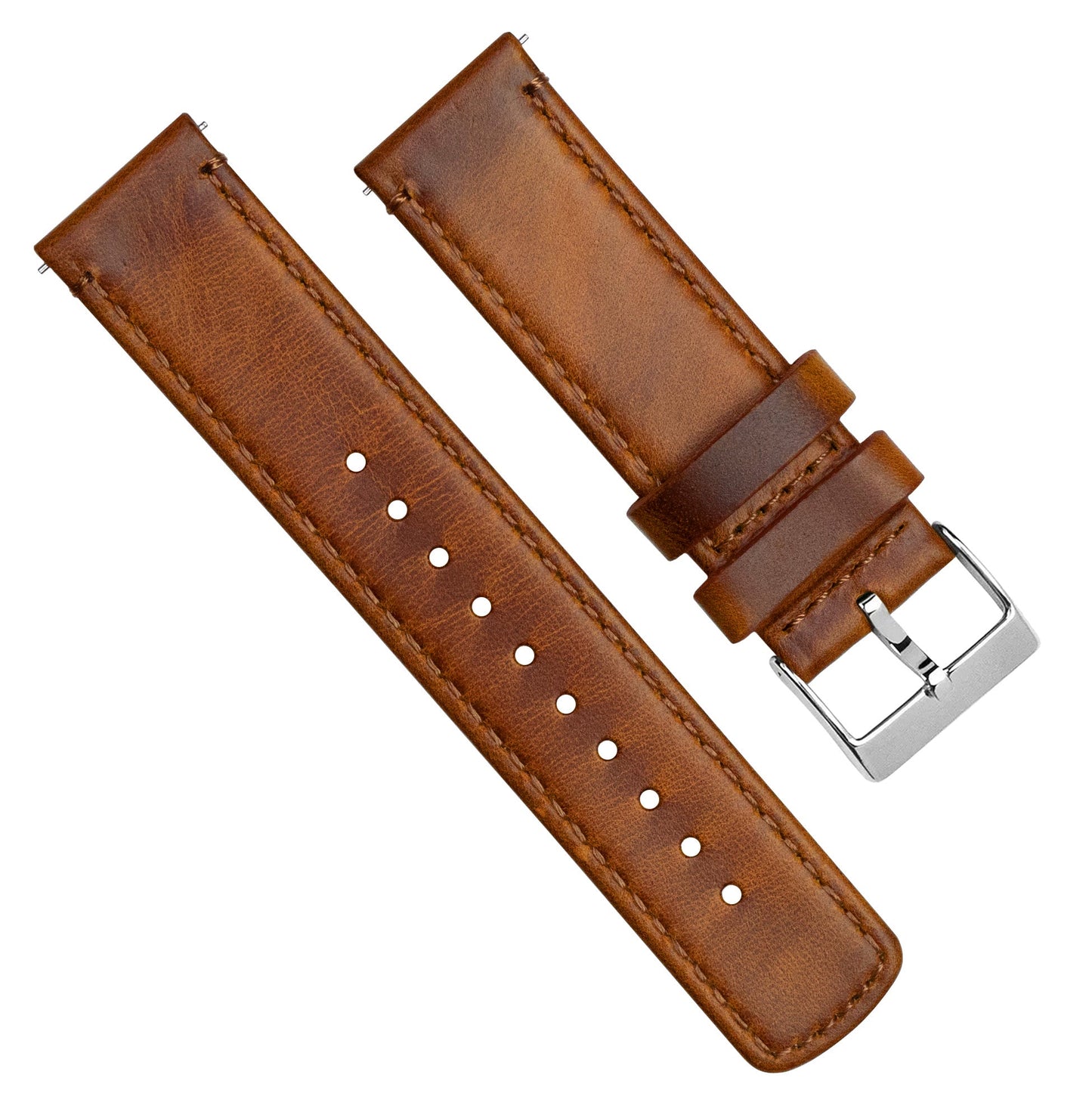 Samsung Galaxy Watch Active 2 Weathered Brown Leather Watch Band by Barton Watch Bands
