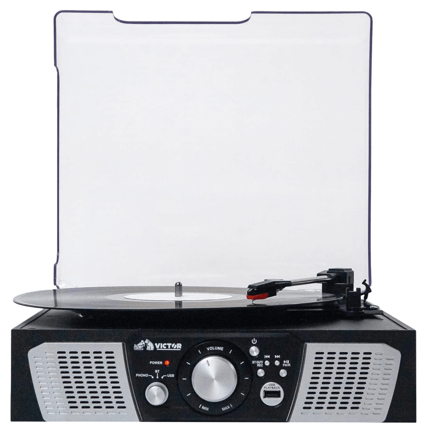 Victor Lakeshore 5-in-1 Hybrid Bluetooth Turntable System w USB and RCA Output by Jupiter Gear Home