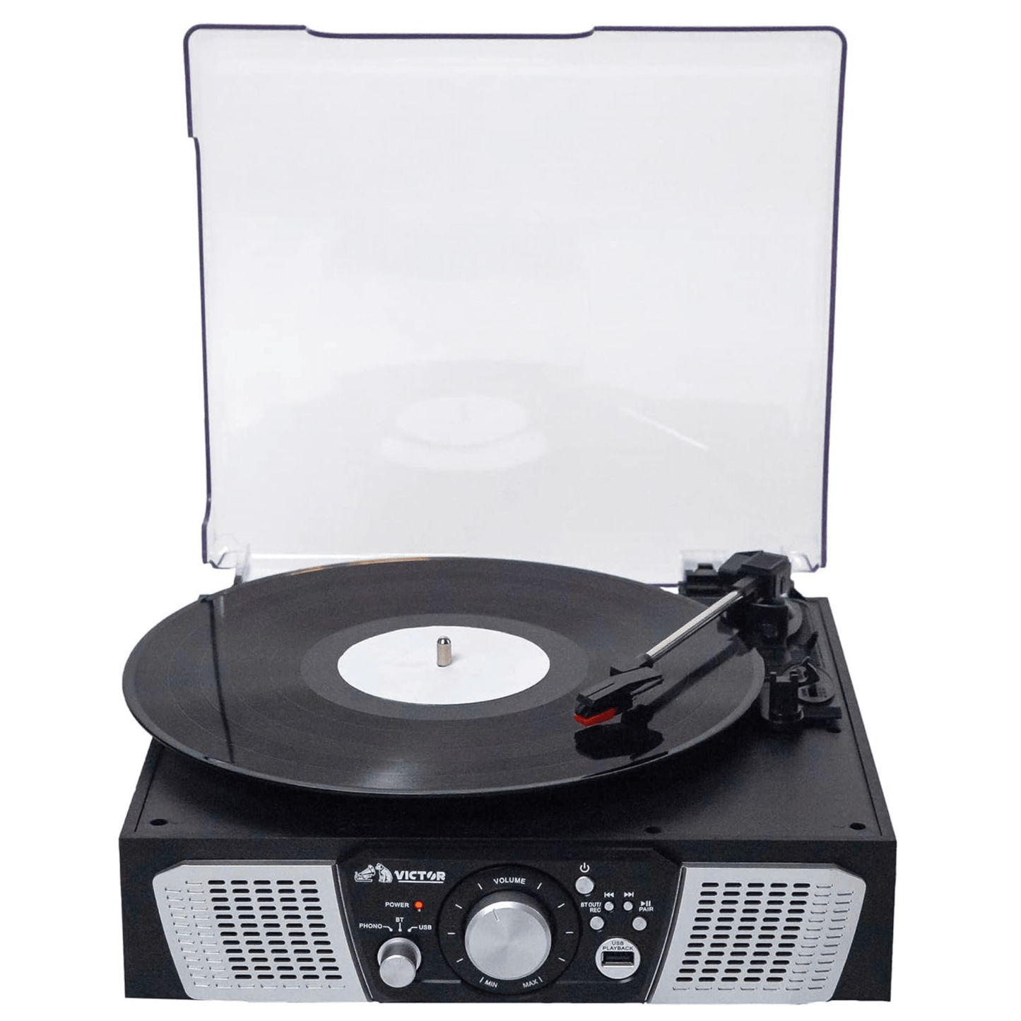 Victor Lakeshore 5-in-1 Hybrid Bluetooth Turntable System w USB and RCA Output by Jupiter Gear Home