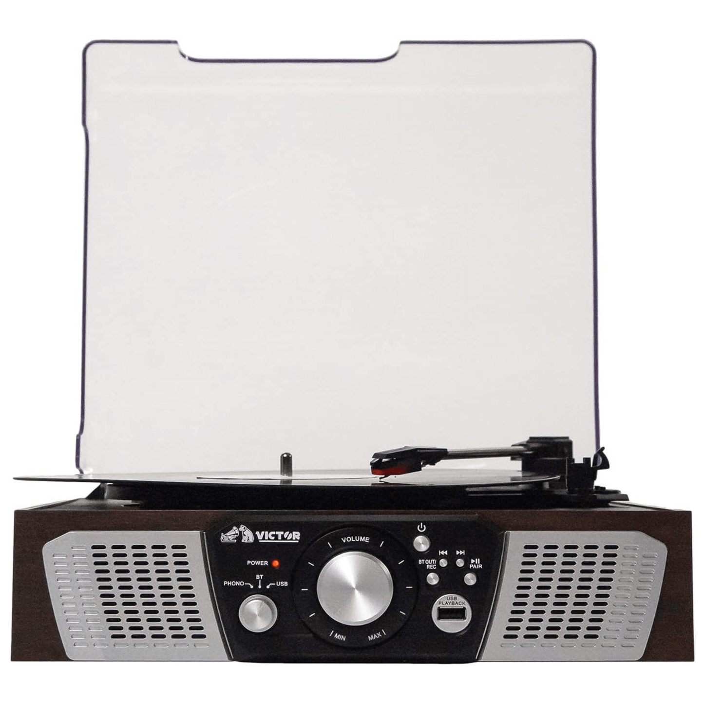 Victor Lakeshore 5-in-1 Hybrid Bluetooth Turntable System w USB and RCA Output by Jupiter Gear Home