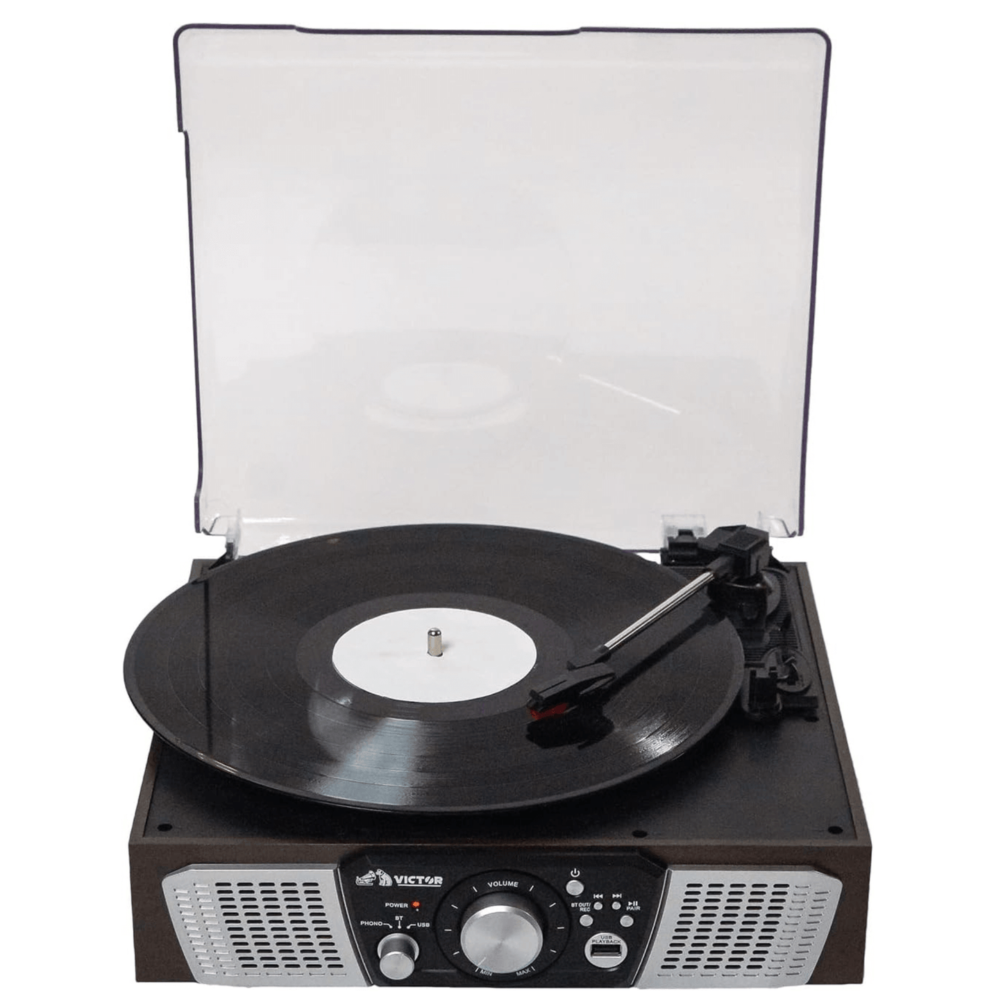 Victor Lakeshore 5-in-1 Hybrid Bluetooth Turntable System w USB and RCA Output by Jupiter Gear Home