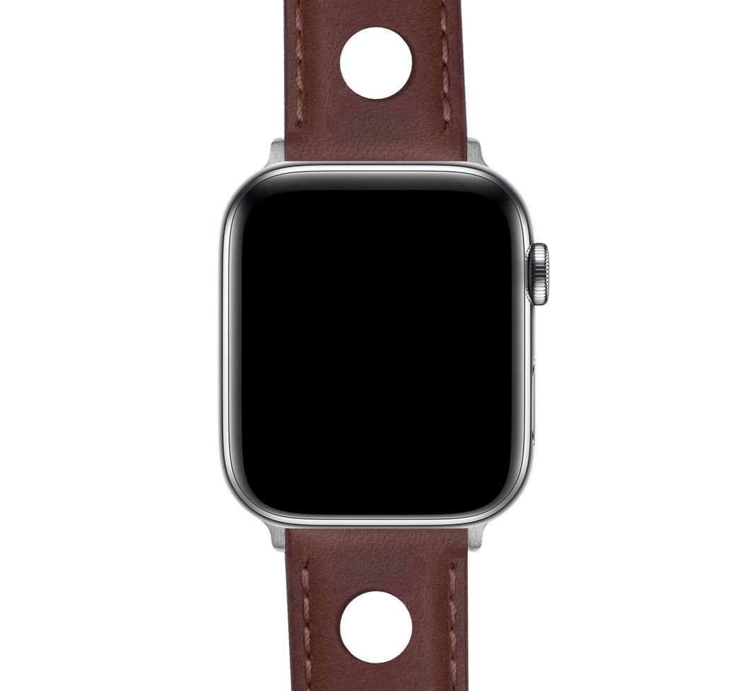 Apple Watch Chocolate Brown Rally Horween Leather Watch Band by Barton Watch Bands