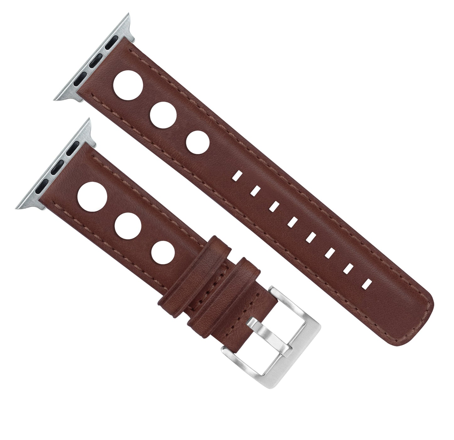 Apple Watch Chocolate Brown Rally Horween Leather Watch Band by Barton Watch Bands