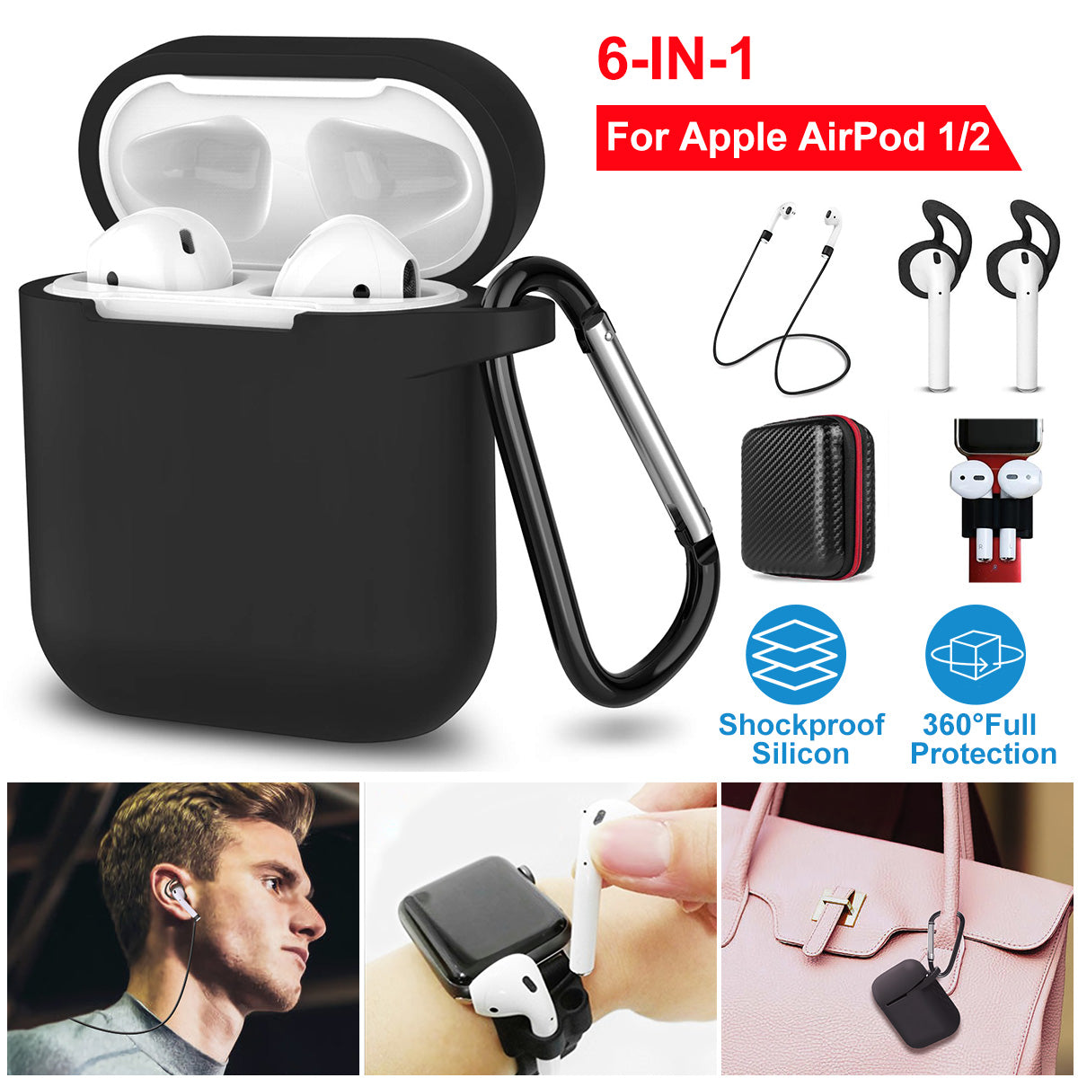 Silicone Case for Apple AirPod 1 2 AirPods by DirectDeals