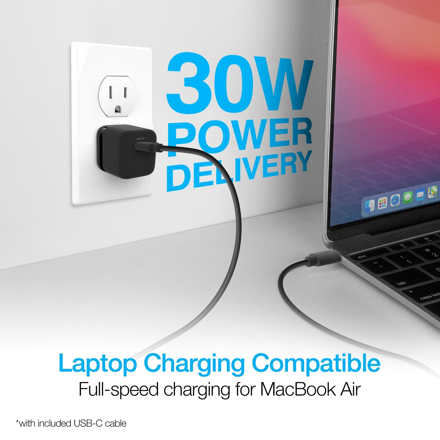 Naztech 30W PD Wall Charger + USB-C to USB-C Cable 6ft for Traveling by Jupiter Gear Home