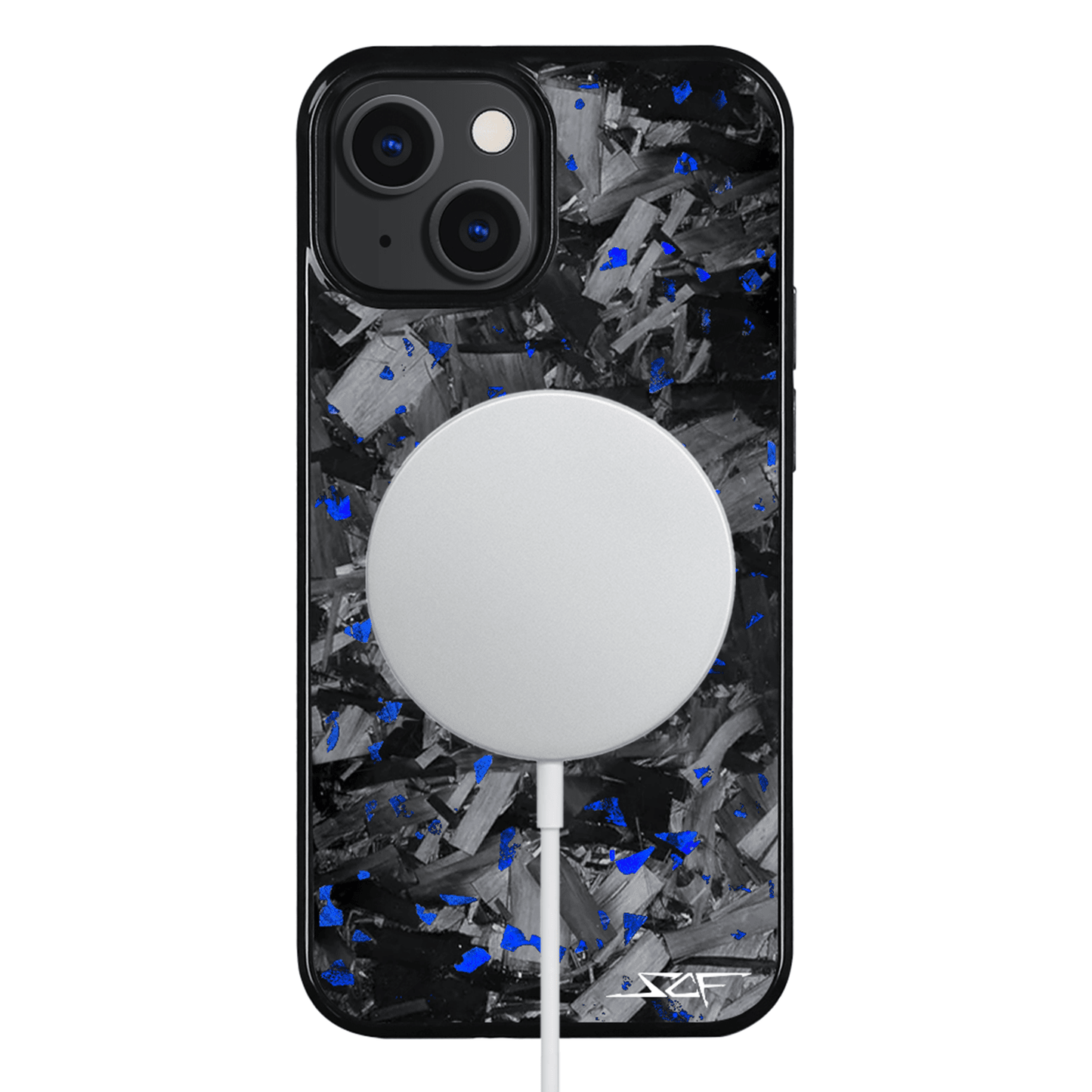 iPhone | Blue Flake Real Forged Chunk Carbon Fiber Phone Case | CLASSIC Series