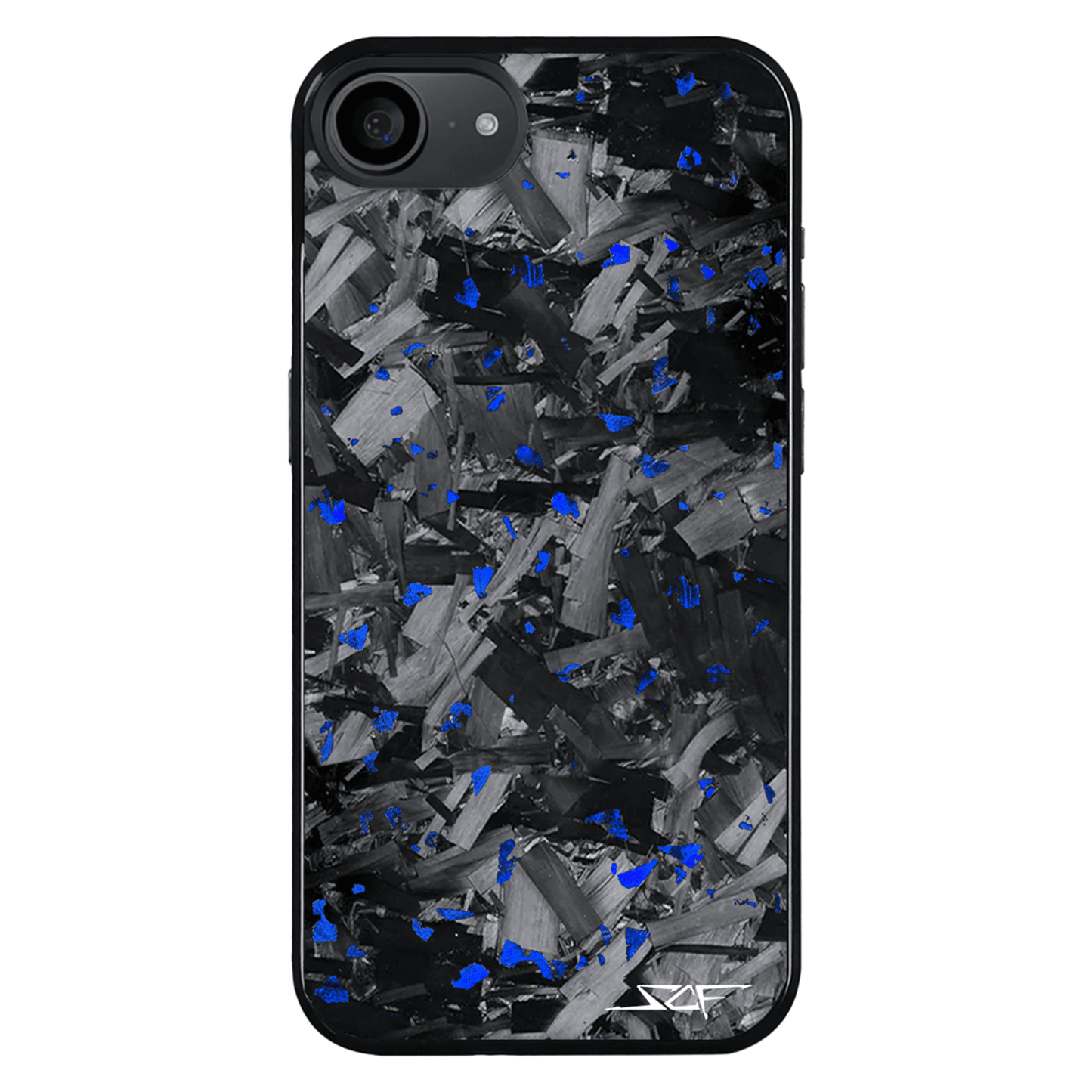 iPhone | Blue Flake Real Forged Chunk Carbon Fiber Phone Case | CLASSIC Series