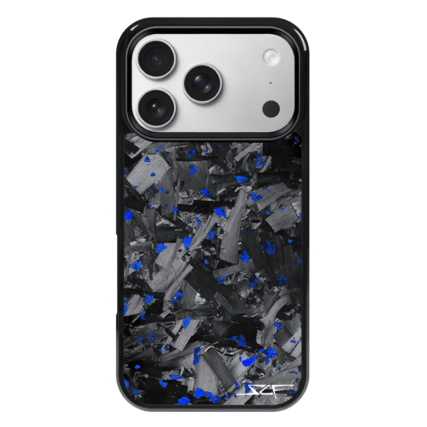 iPhone | Blue Flake Real Forged Chunk Carbon Fiber Phone Case | CLASSIC Series