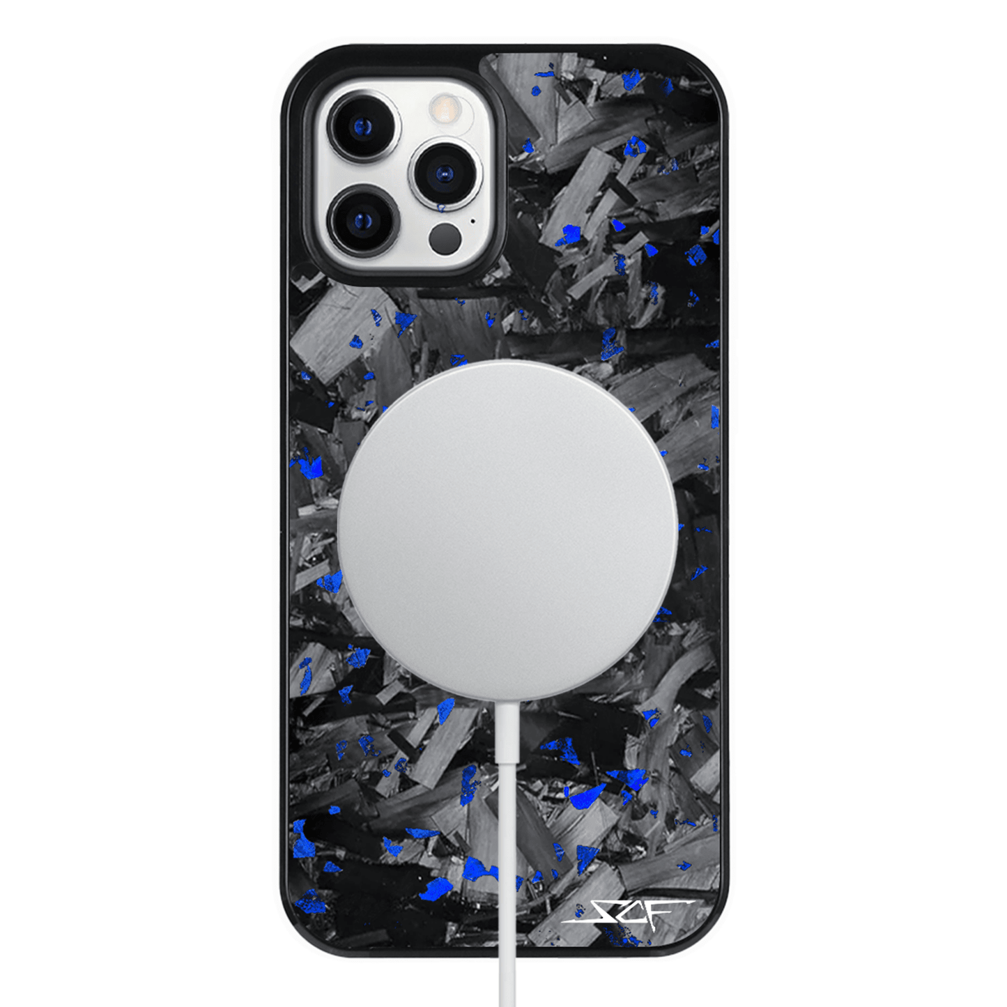 iPhone | Blue Flake Real Forged Chunk Carbon Fiber Phone Case | CLASSIC Series