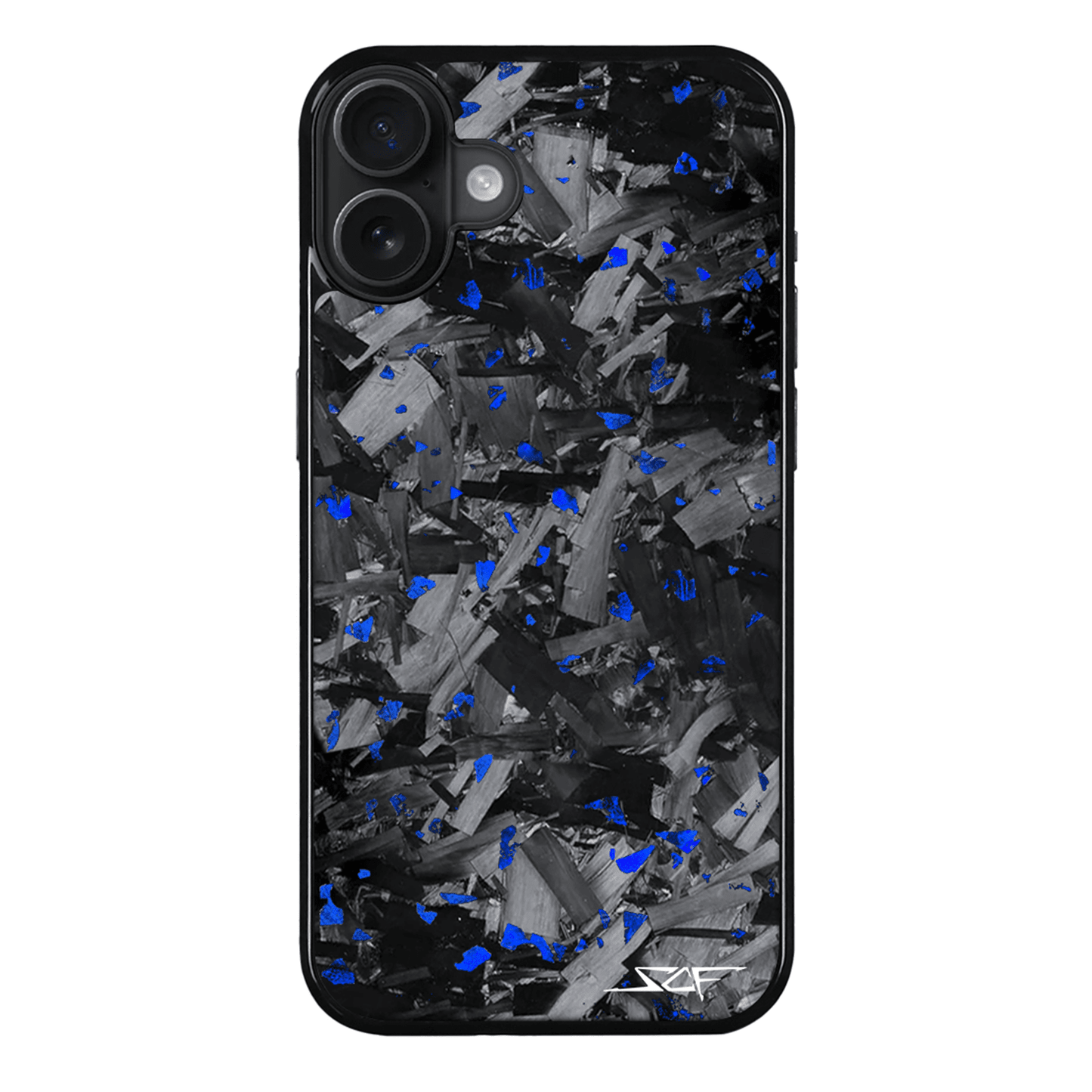 iPhone | Blue Flake Real Forged Chunk Carbon Fiber Phone Case | CLASSIC Series