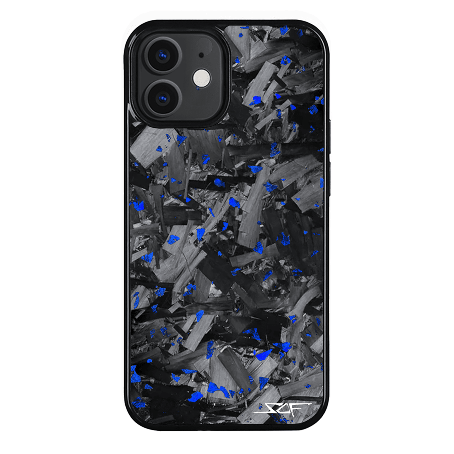 iPhone | Blue Flake Real Forged Chunk Carbon Fiber Phone Case | CLASSIC Series