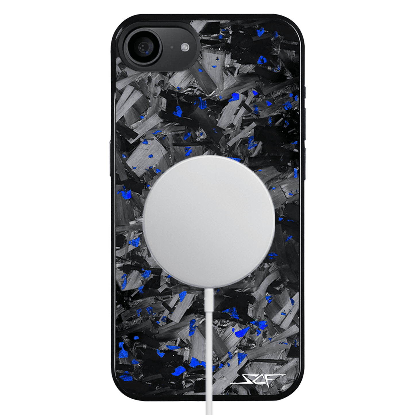 iPhone | Blue Flake Real Forged Chunk Carbon Fiber Phone Case | CLASSIC Series